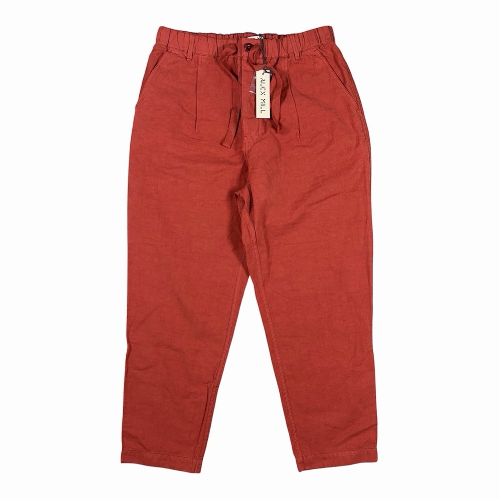 ALEX MILL Men's Cotton Linen Pull On Pant Drawstring Joggers Sz L NEW w TAGS